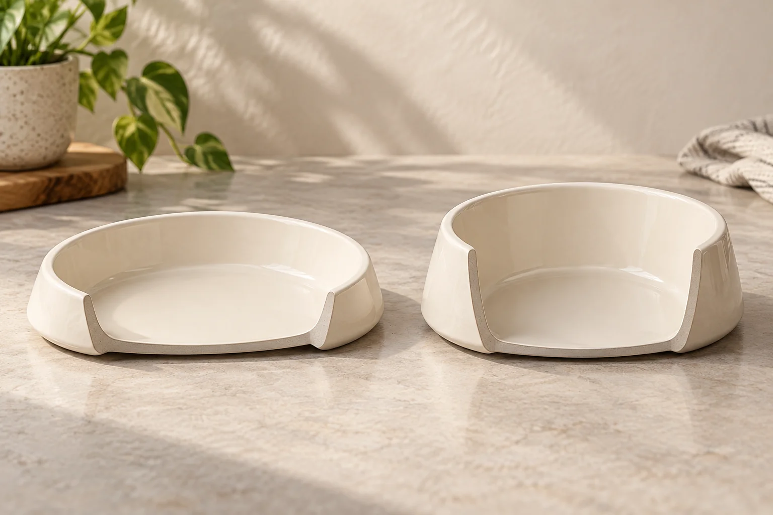 Bowl profiles comparing inner depth, wall slope and rim shape