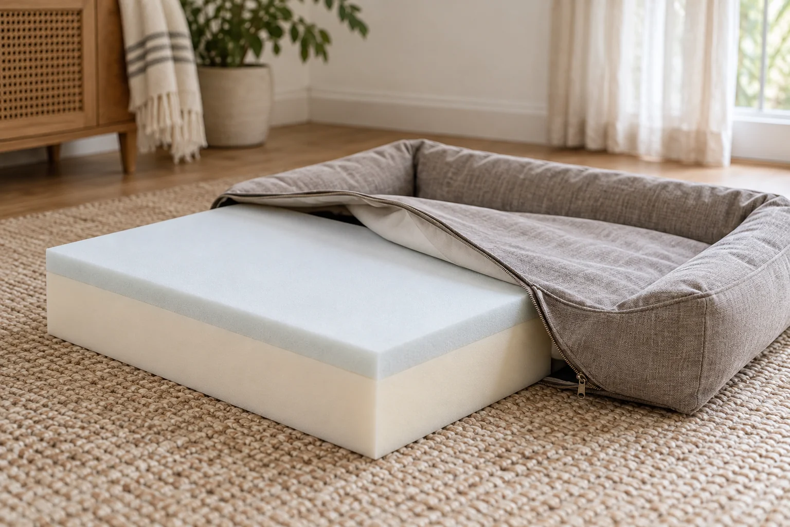 Generic layered foam insert and removable dog-bed cover